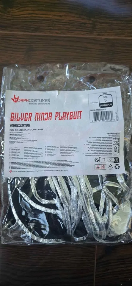 Silver Ninja Playsuit Halloween Costume image indicator(3)