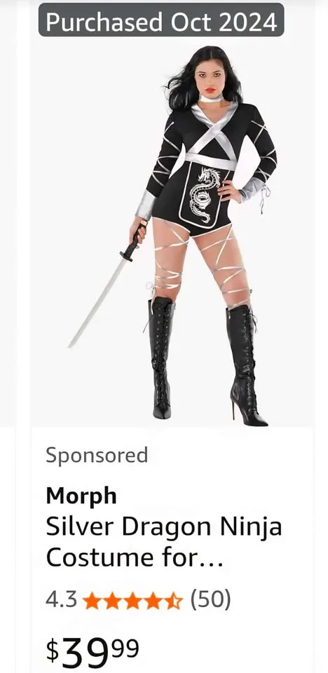 Silver Ninja Playsuit Halloween Costume image indicator(4)