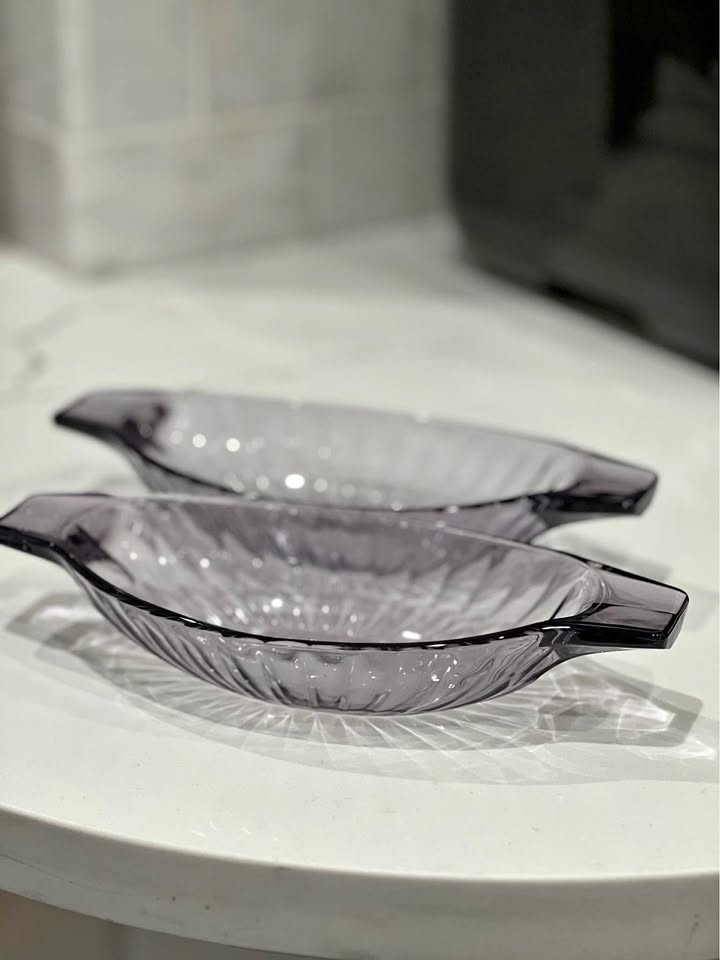 Luminarc Amethyst Purple Banana Split Dishes (Set of 2)