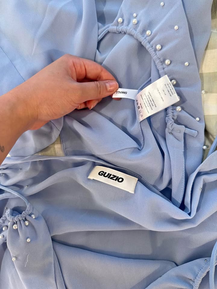 Danielle guizio set blue and pearls