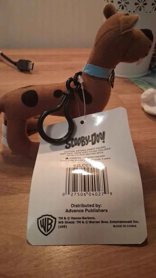 SCOOBY-DOO DOG W/ Zipper 7" Plush STUFFED ANIMAL Clip Toy NEW image indicator(4)