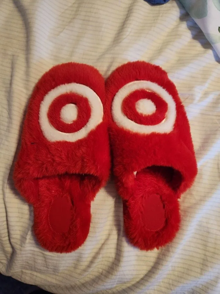 Fluffy Target Slippers Size XL, W11/12, M9/10 thumbnail