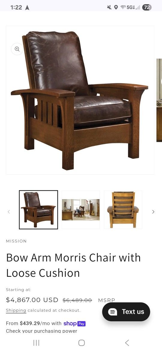Stickley Bow Arm Morris Chair with Footstool - photo 5