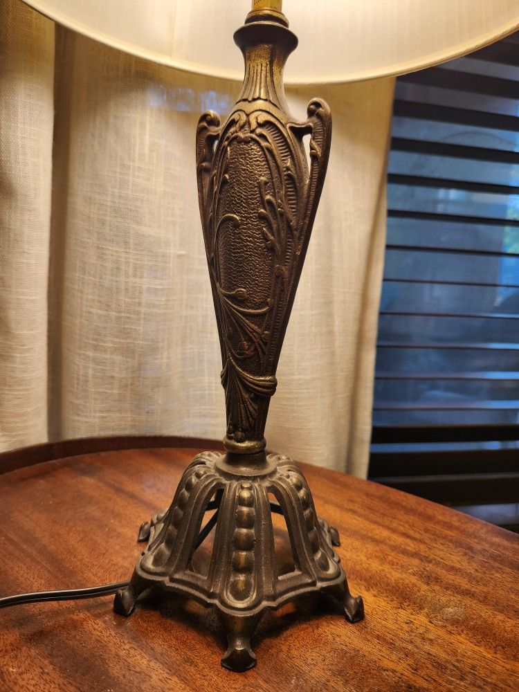 Vintage Art Deco Brass Table Lamp - 28" - Rewired - photo 2