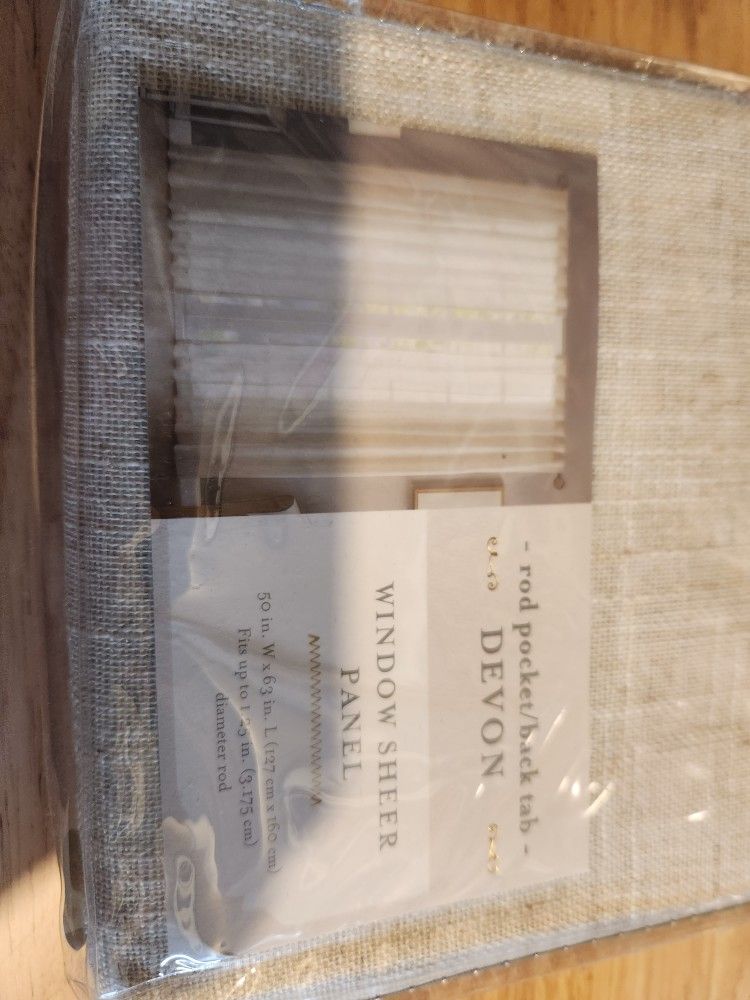 Devon Window Sheer Curtain Panel 50x63 Beige - Qty 3 - photo 2