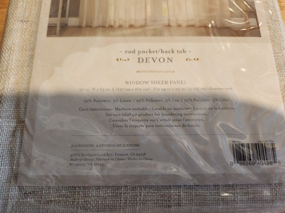 Devon Window Sheer Curtain Panel 50x63 Beige - Qty 3 - photo 4