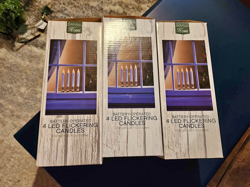 12 LED Flickering Candles - Holiday Christmas Window Decorations