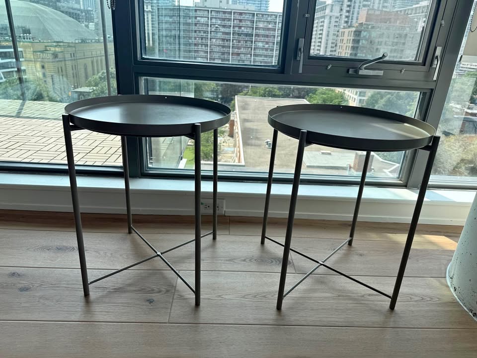 Lightly Used - IKEA GLADOM Tray table, dark gray-beige x 2