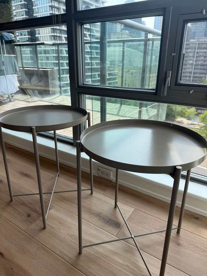 Lightly Used - IKEA GLADOM Tray table, dark gray-beige x 2 - photo 3