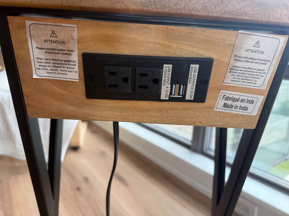Lightly Used - Side/ C shape table with Power! - photo 4