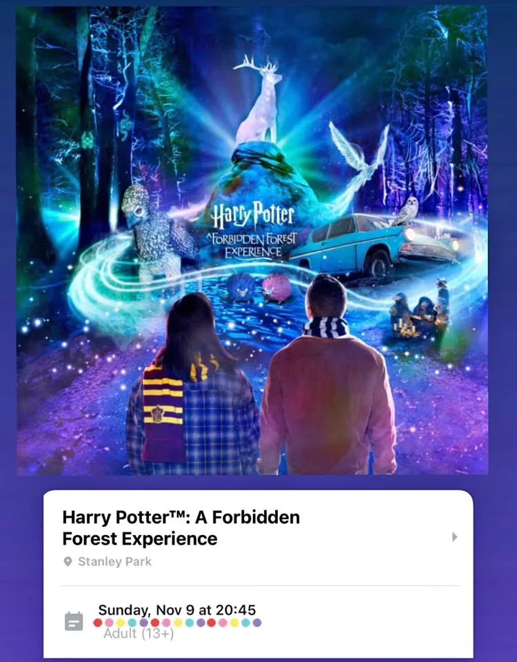 Harry Potter Forbidden Forest Tickets-Stanley Park thumbnail