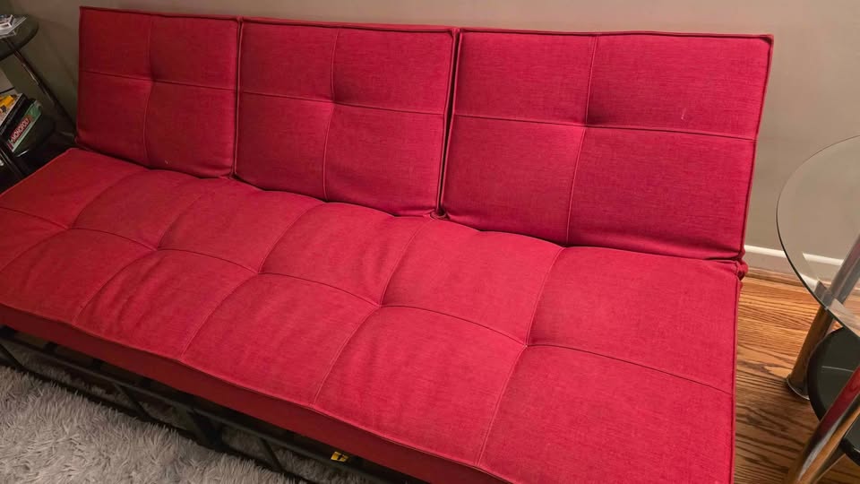 Red Futon Sofa - photo 2