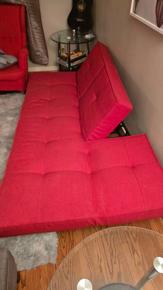Red Futon Sofa - photo 3