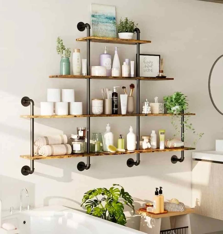 63" Industrial Pipe Shelving - 4 Tier