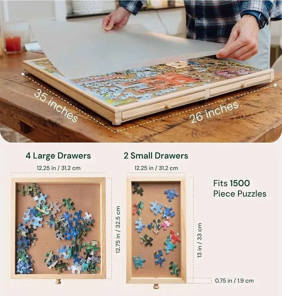 Playvibe 1500 piece 6 drawer portable puzzle table image indicator(2)