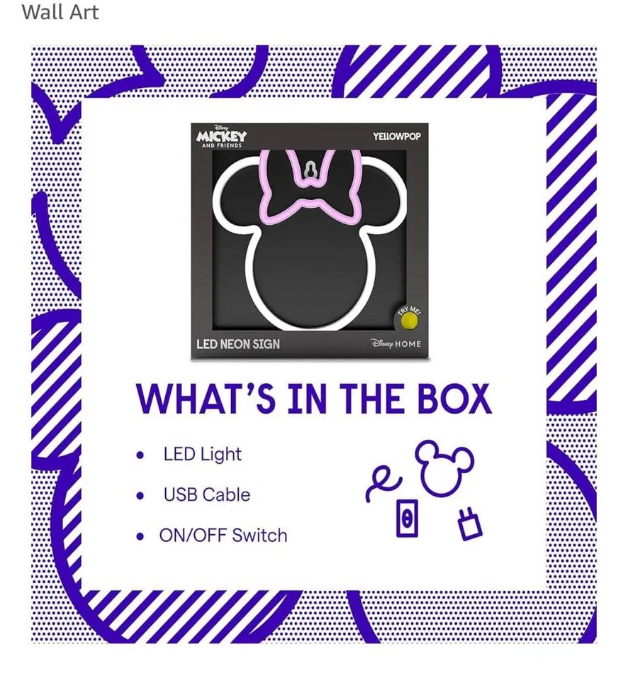 Yellowpop Neon Signs Wall Decor, Disney Minnie Mouse image indicator(3)