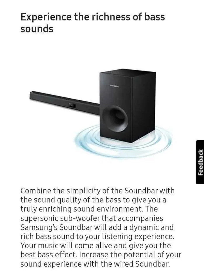 Powerful Samsung Sound Bar + Subwoofer image indicator(7)