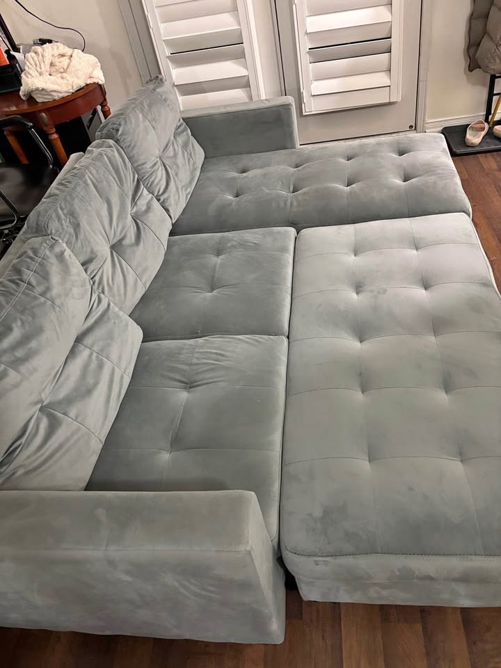 No storage. 3 pcs Sectional sofa bed for 2