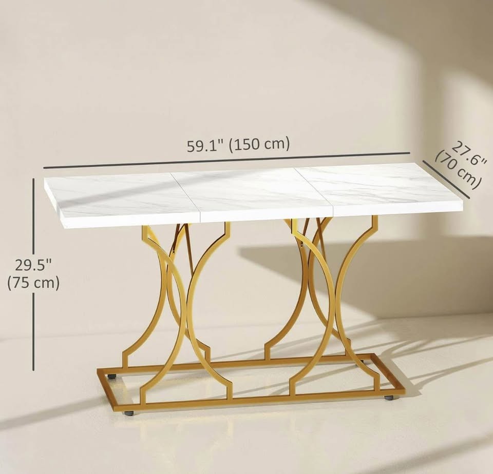 New 59" Marble-Style Dining Table –only Table - photo 3