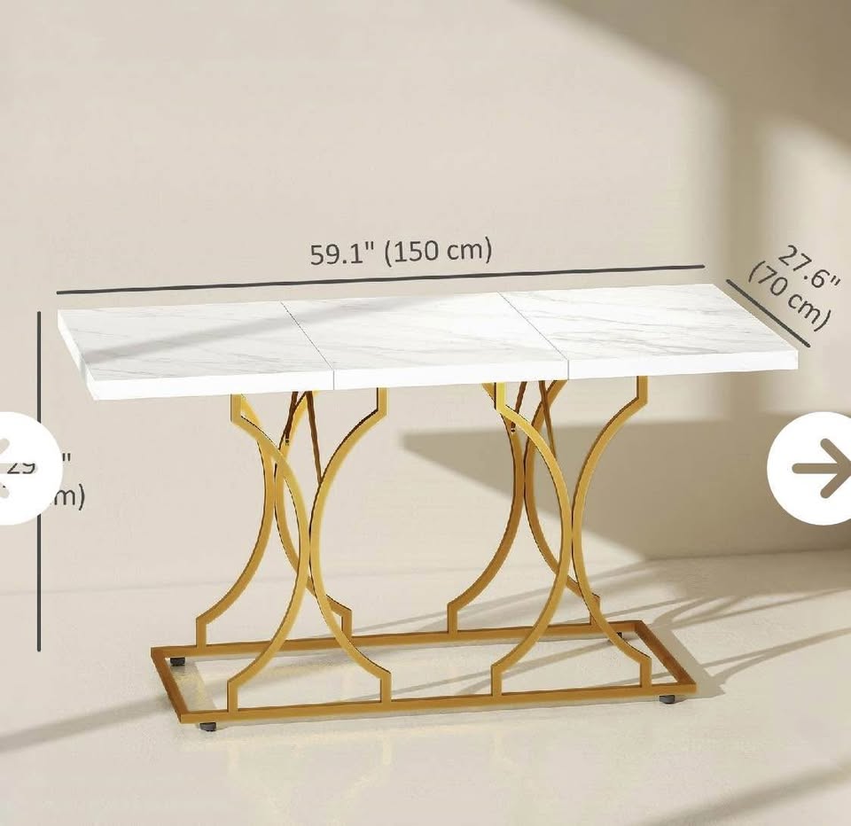 New 59" Marble-Style Dining Table –only Table - photo 5