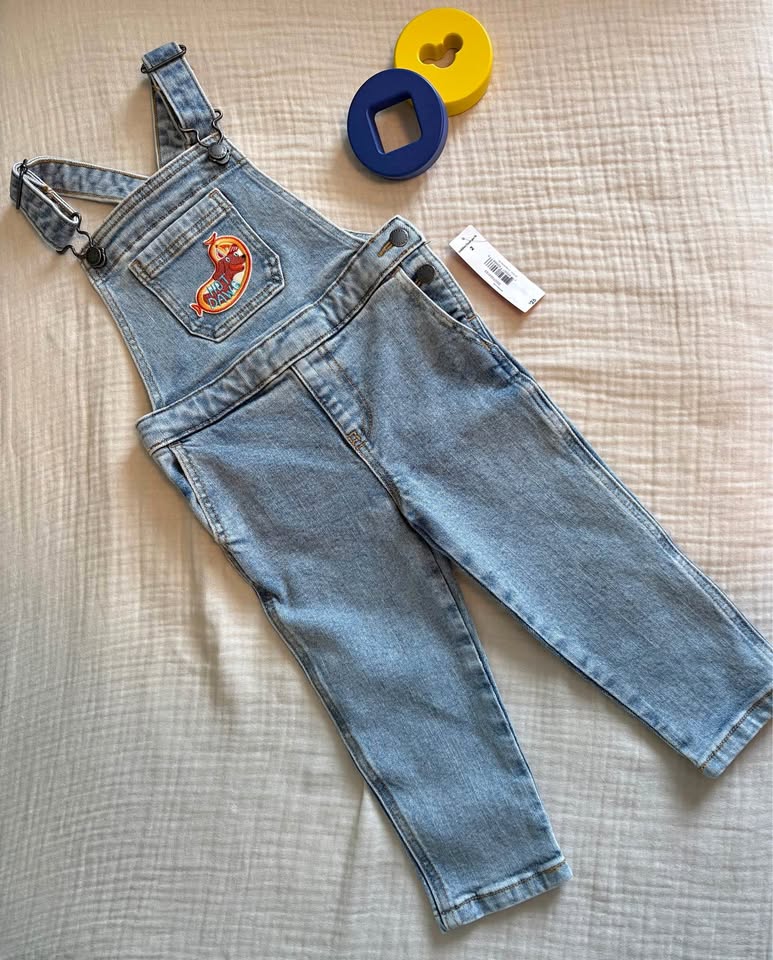 "Hot Dawg" Unisex 2T Denim Overalls *BNWT*