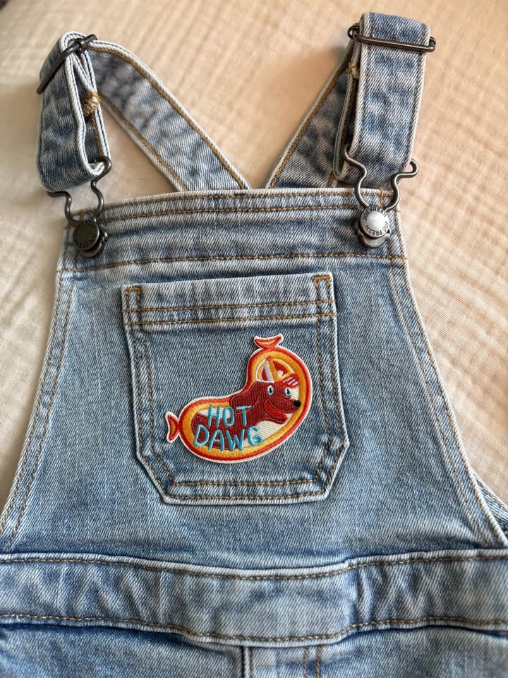"Hot Dawg" Unisex 2T Denim Overalls *BNWT* - photo 3