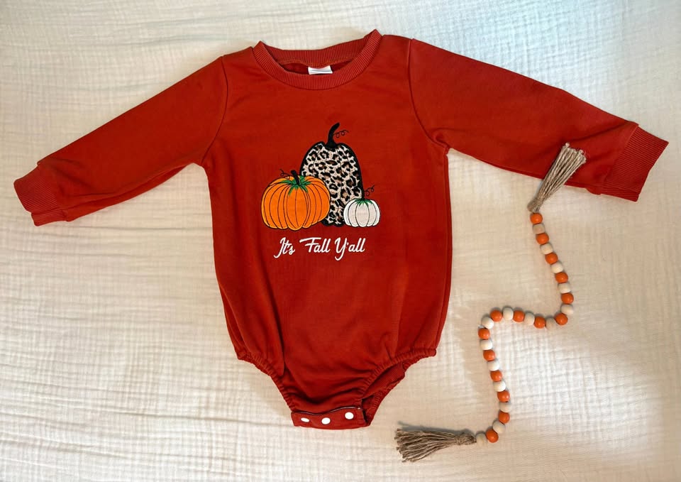 It's Fall Ya'll Romper Baby Girl 12-18 Months
