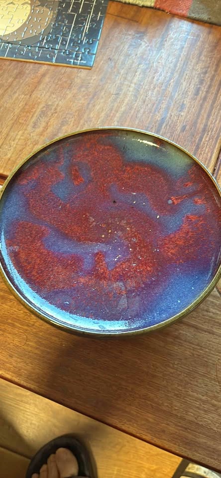 Beautiful Jun ware plate for tea pot 钧窑壶承