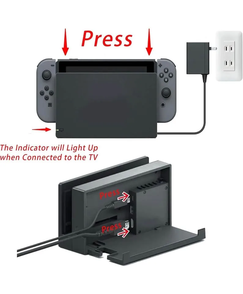 Nintendo Switch Dock + HDMI & AC Adapter image indicator(3)