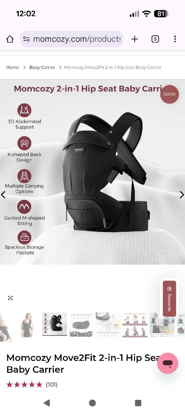 Momcozy 2-in-1 Hip Seat Baby Carrier - photo 2