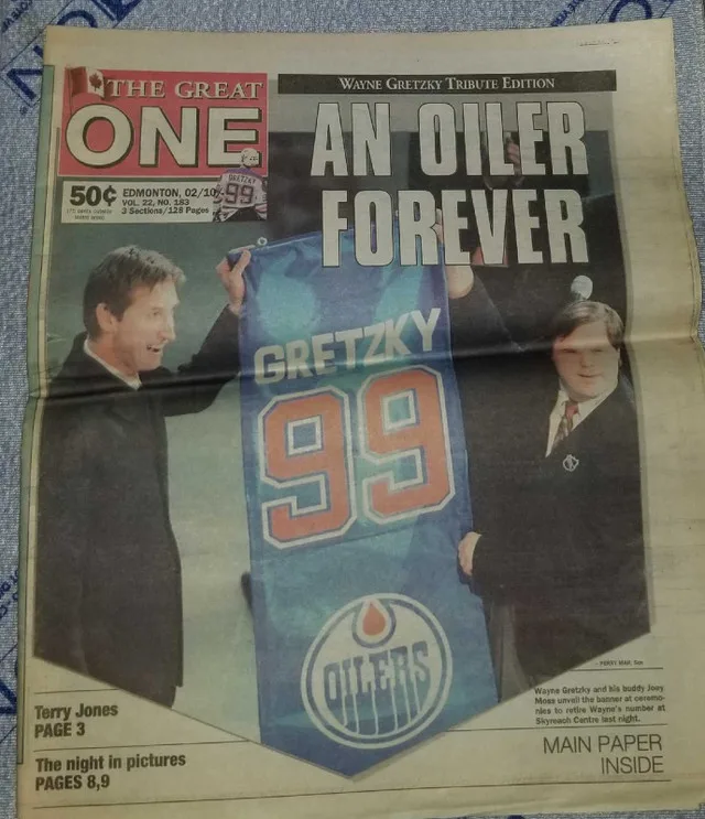 Wayne Gretzky Oilers Newspaper
