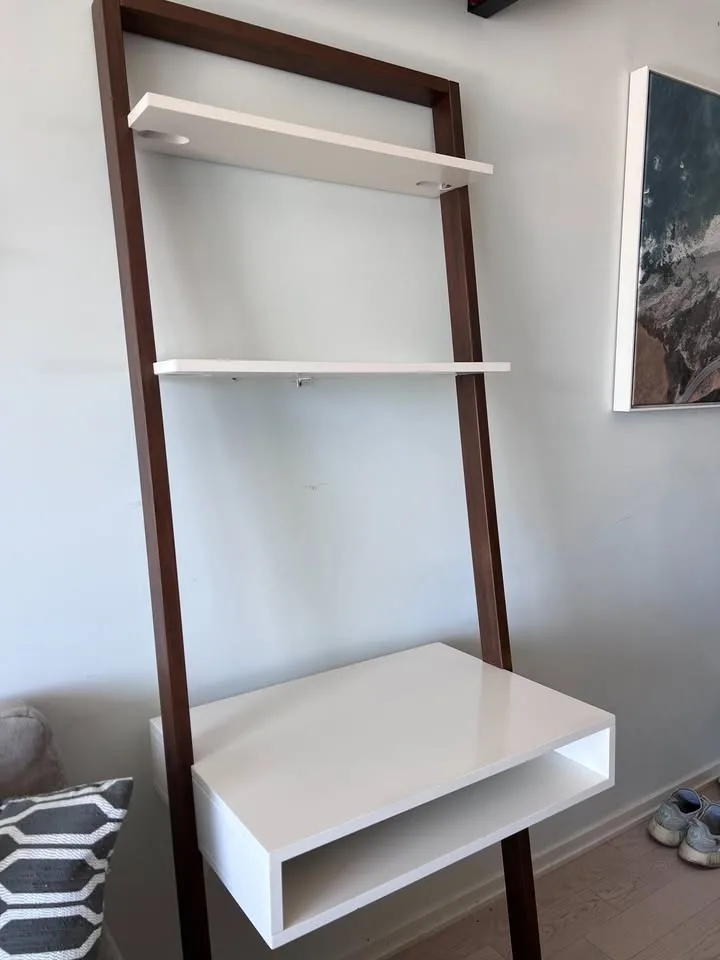 West Elm Ladder Shelf Storage Leaning Wall Desk image indicator(2)