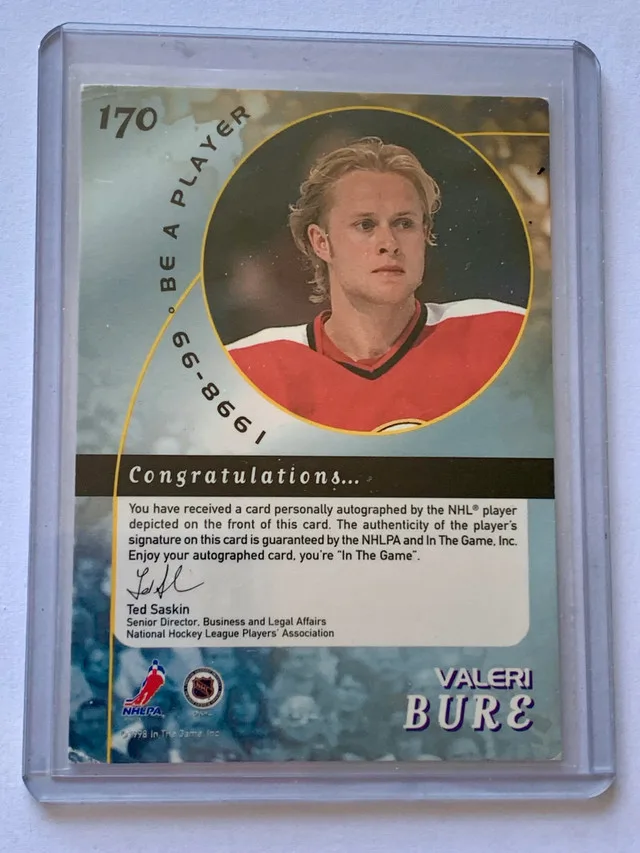 Valeri Bure Autograph and Rookie Cards NHL image indicator(2)