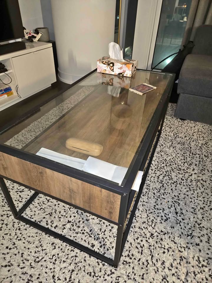 Glass cover coffee table