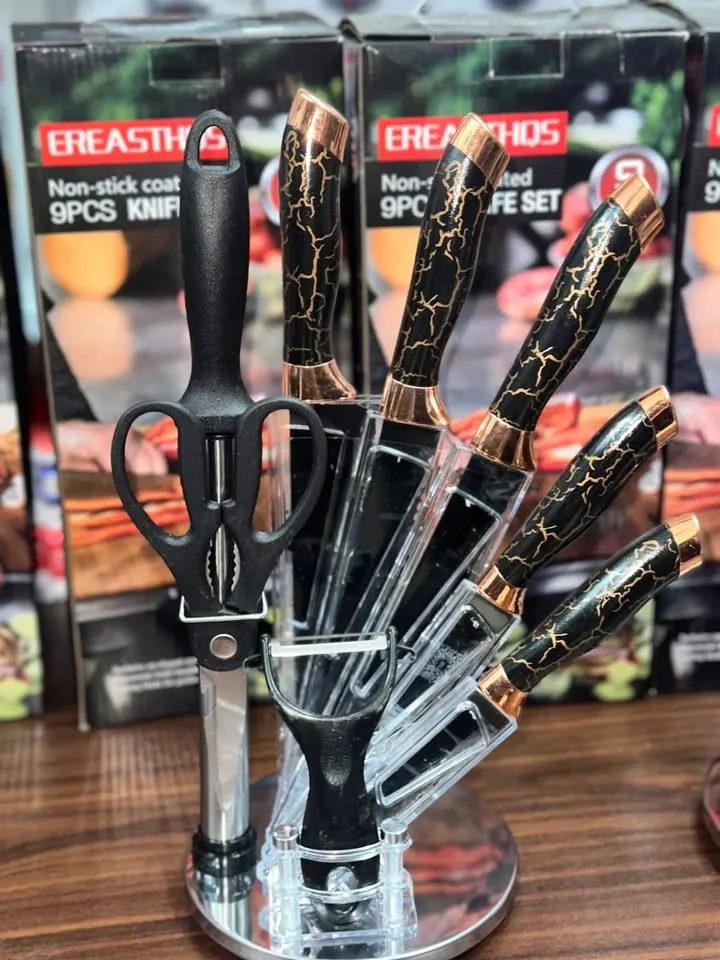 EREASTHQS Non-stick coated 9PCS knife set image indicator(2)