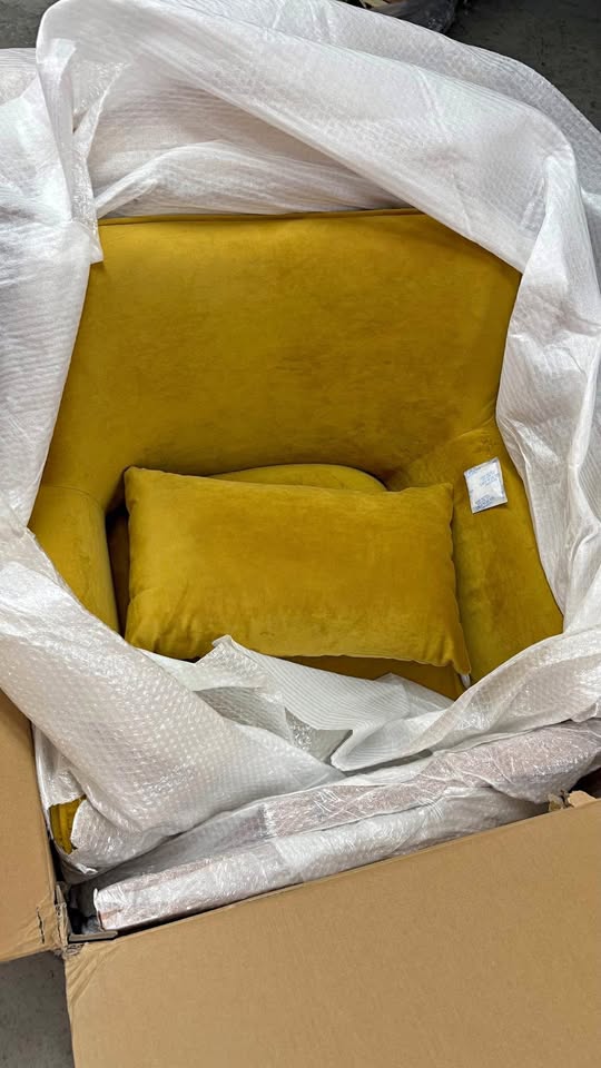 Ashcroft Upholstered Armchair - golden velvet