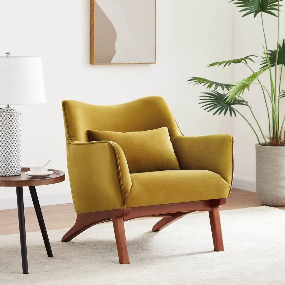 Ashcroft Upholstered Armchair - golden velvet image indicator(4)