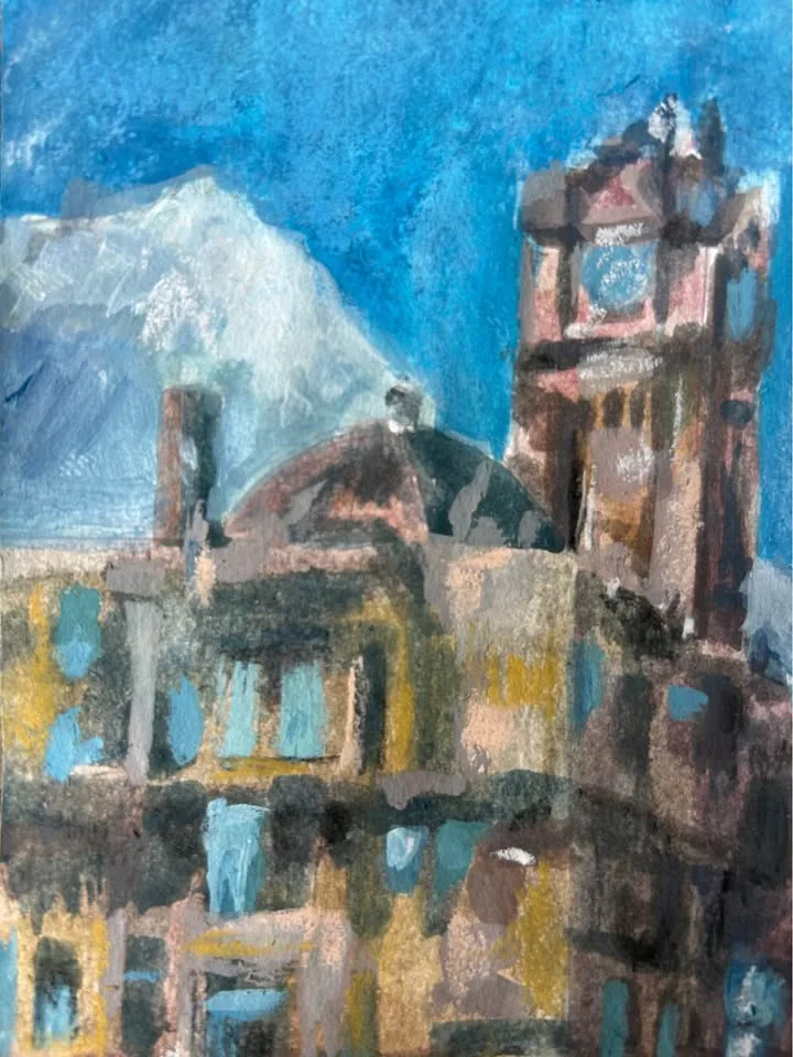 "Clock Tower" Original Acrylic Painting image indicator(3)