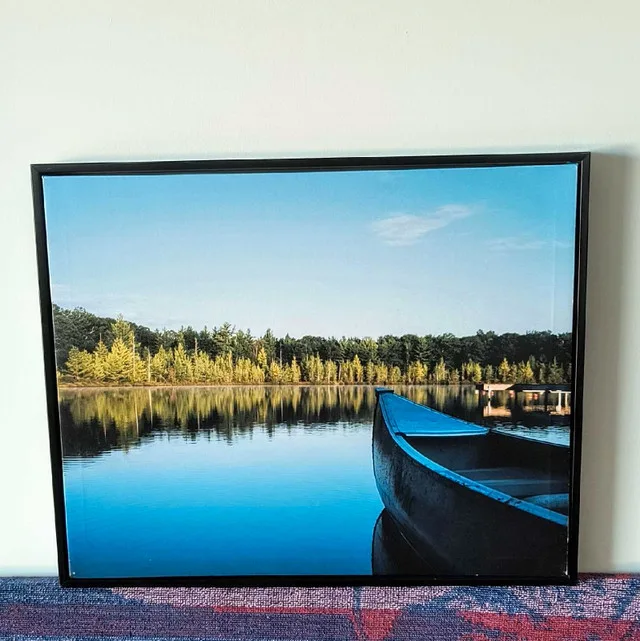 Cottage~Lake~Boat~Trees Wall Hanging thumbnail