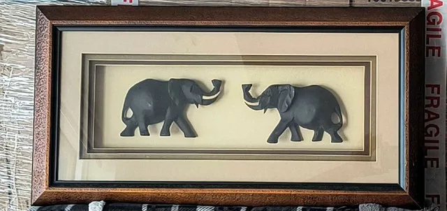 Framed Shadow Box Elephant Wall Hanging image indicator(6)