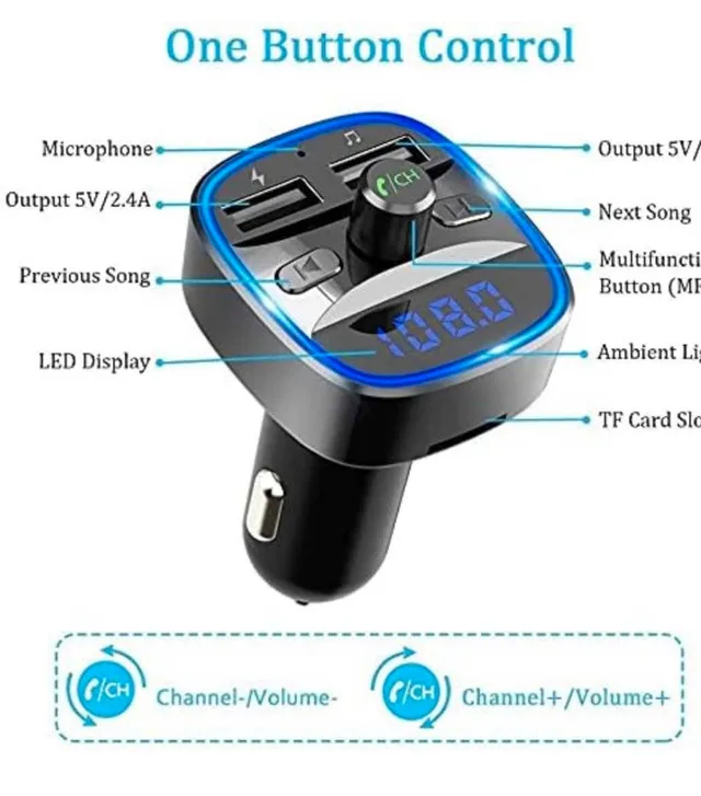 T25 FM Transmitter Bluetooth Hands-Free Mp3 Player image indicator(5)