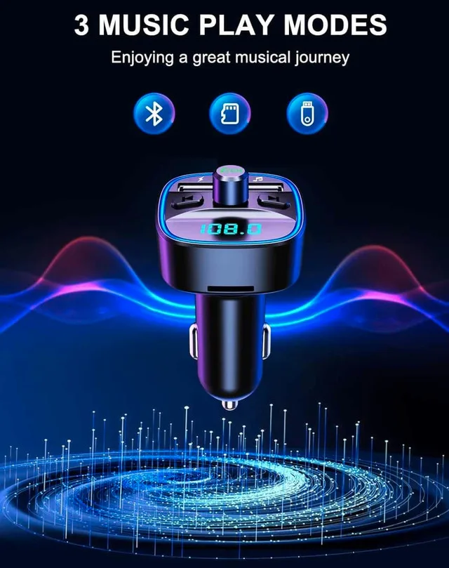 T25 FM Transmitter Bluetooth Hands-Free Mp3 Player image indicator(6)
