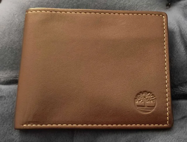 Timberland Men's Genuine Leather Billfold Wallet (New~ Brown) thumbnail