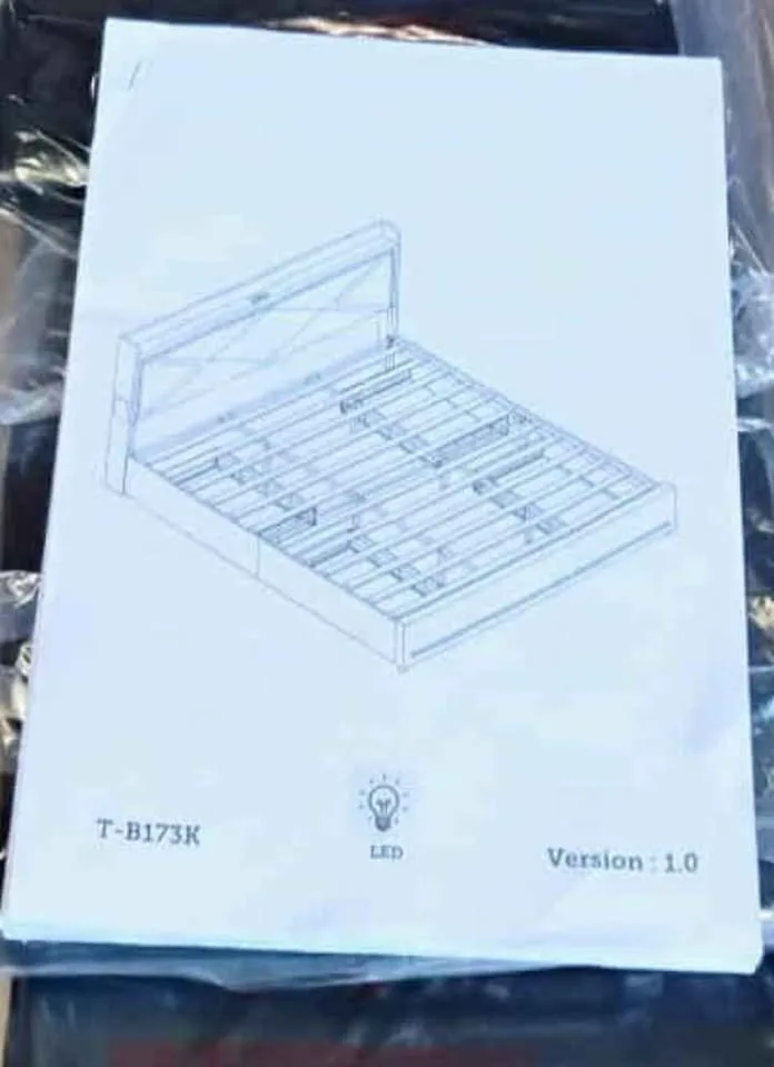 ADORNEVE king size bed frame, with LED lights New -CASH ONLY- image indicator(6)