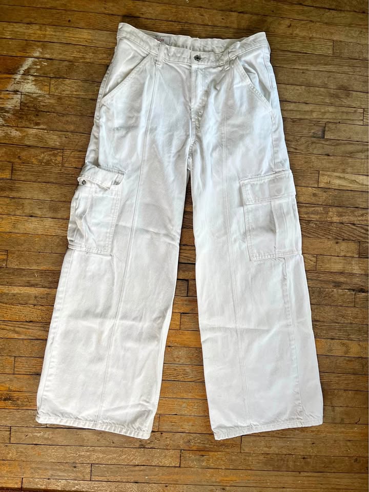GAP white cargo wide leg pants