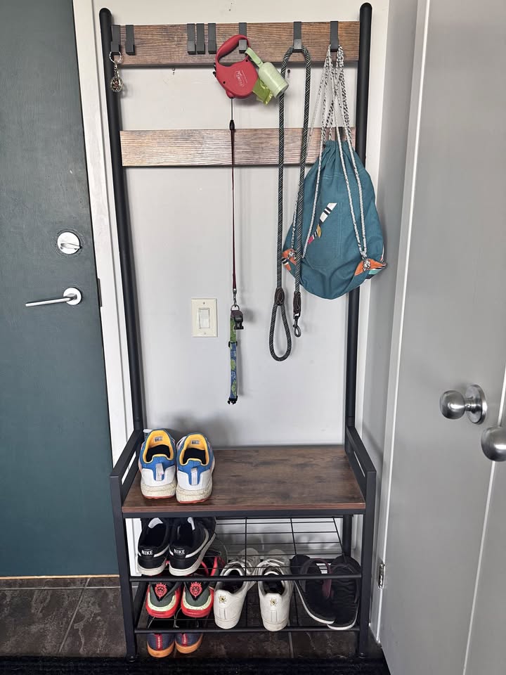 Bench with shoe and coat storage