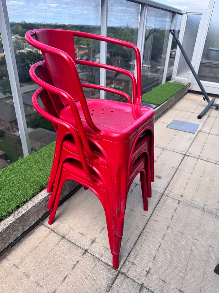 Patio red Industrial/Bar chairs (suitable for outdoors) image indicator(2)