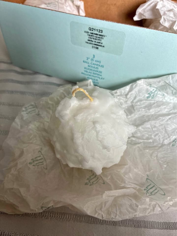 Party lite snowball candles 2 inch x 3