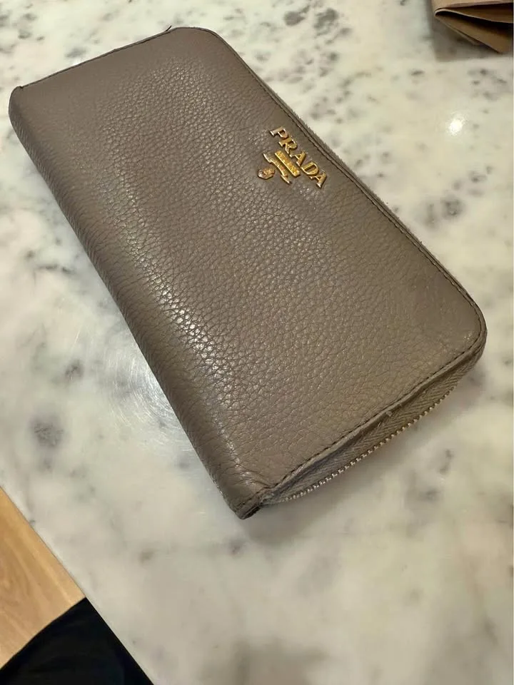 Prada Saffiano Leather Zip Around Wallet thumbnail