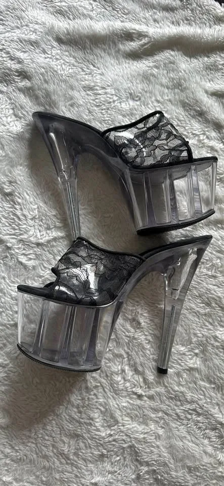 Clear Dancer Stripper Pleaser Heels Size 9 thumbnail